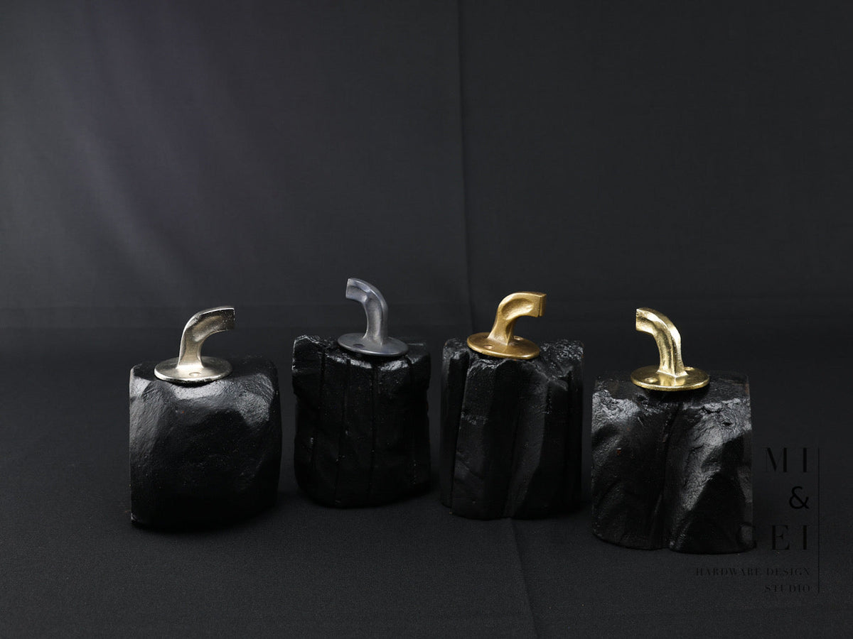 Hook N08 finishes, brass, bronze, nickel