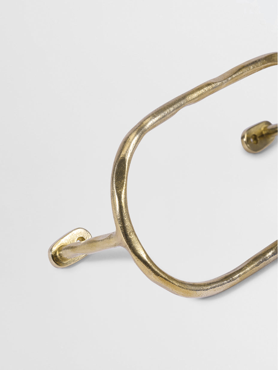 LUXURY HAND TOWEL HOLDER Forme N°11 in Brass finish | Mi&Gei Hardware Design Studio