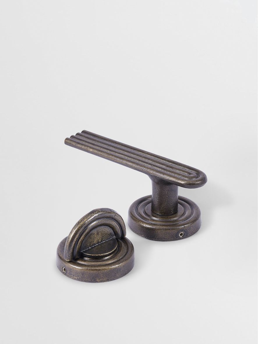 PRIVACY DOOR HANDLE SET Forme N°18 in Bronze finish | Mi&Gei