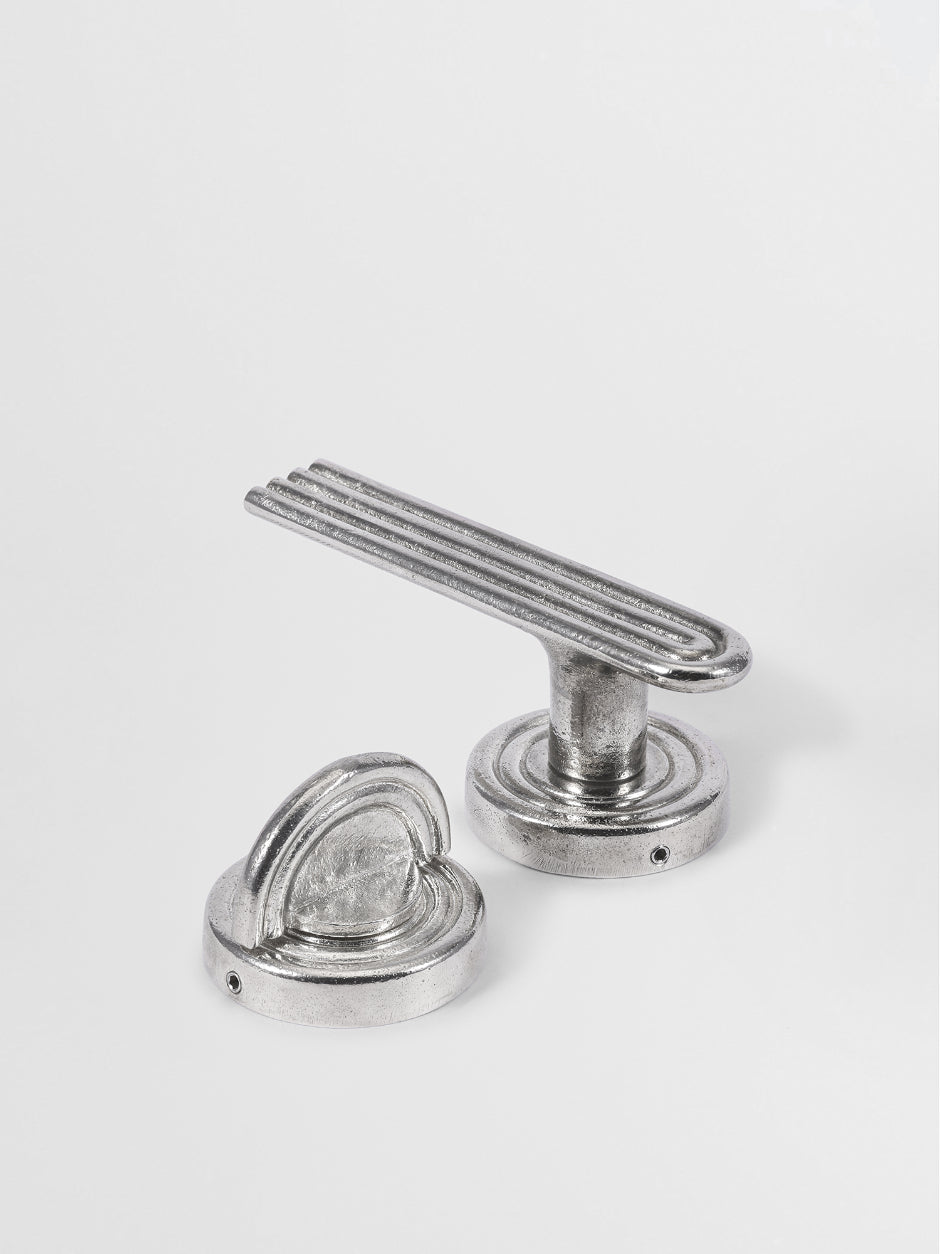 PRIVACY DOOR HANDLE SET Forme N°18 in Nickel finish | Mi&Gei