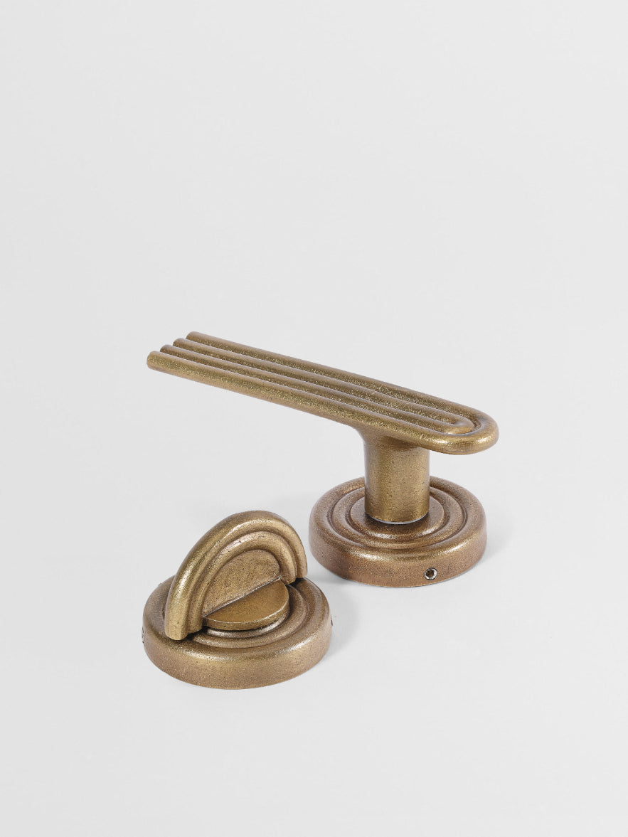 PRIVACY DOOR HANDLE SET Forme N°18 in Bronze finish | Mi&Gei