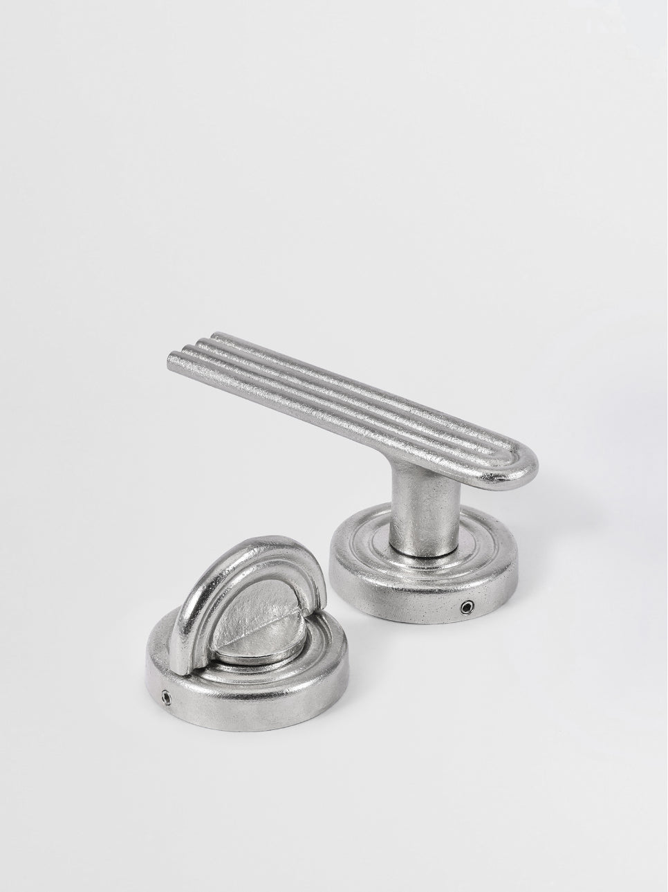 PRIVACY DOOR HANDLE SET Forme N°18 in Nickel finish | Mi&Gei