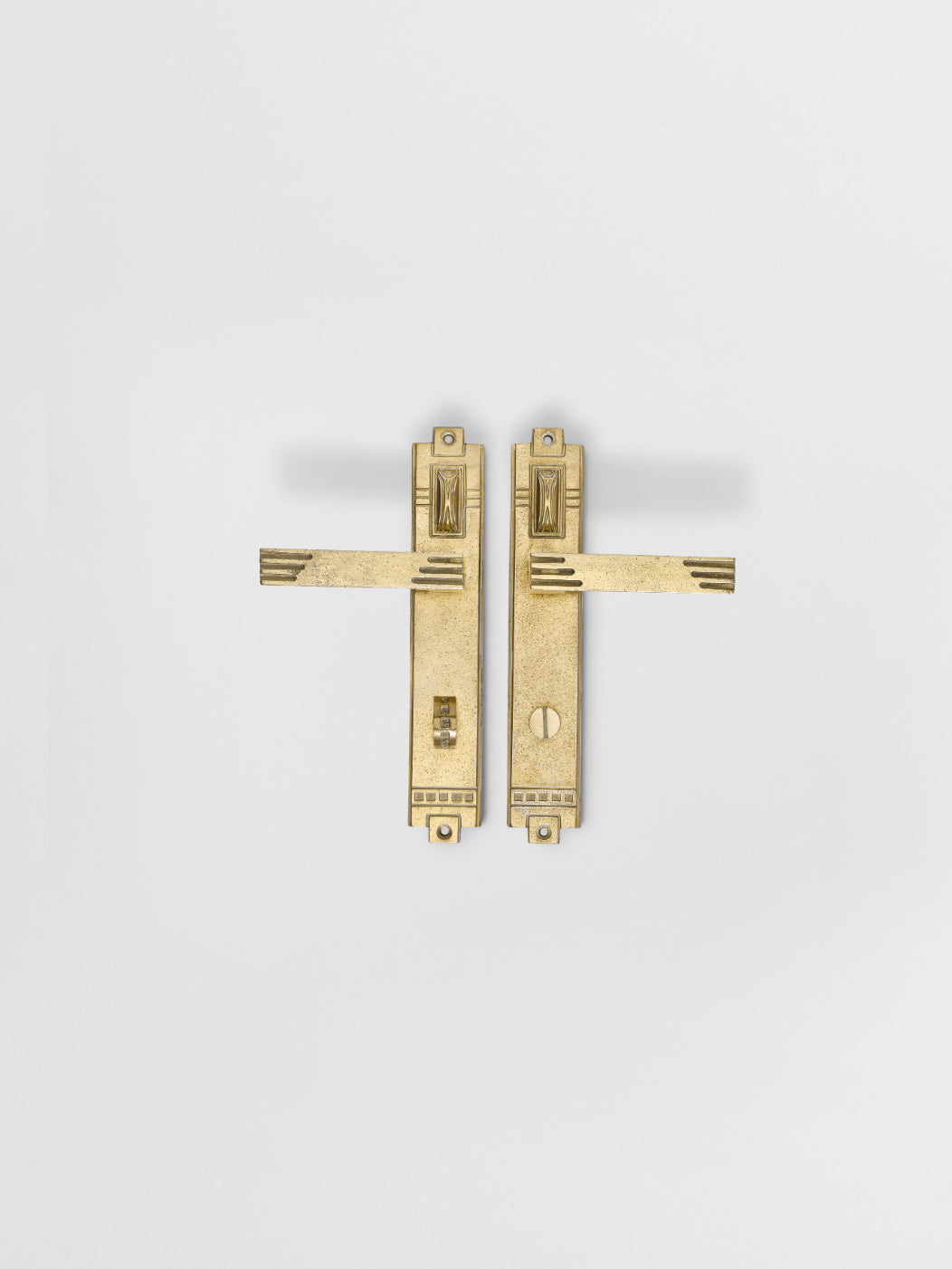 PRIVACY DOOR LEVER SET Forme N°27 in Brass finish | Mi&Gei