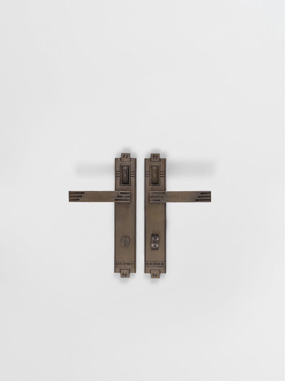 PRIVACY DOOR LEVER SET Forme N°27 in Bronze finish | Mi&Gei