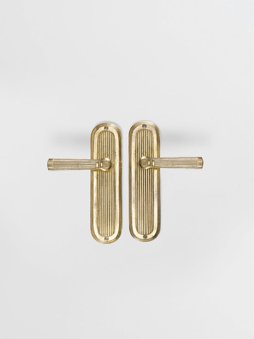 PASSAGE DOOR LEVER SET Forme N°28 in Brass finish | Mi&Gei