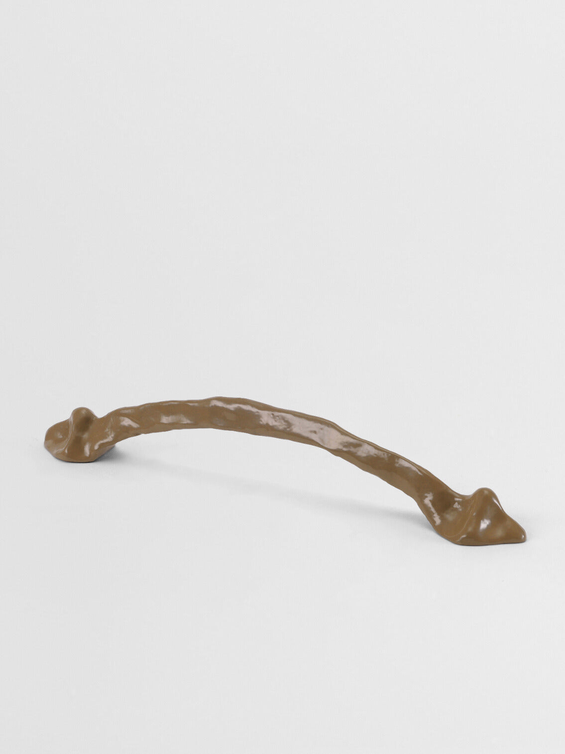 Olive green cabinet handle large on a white background
