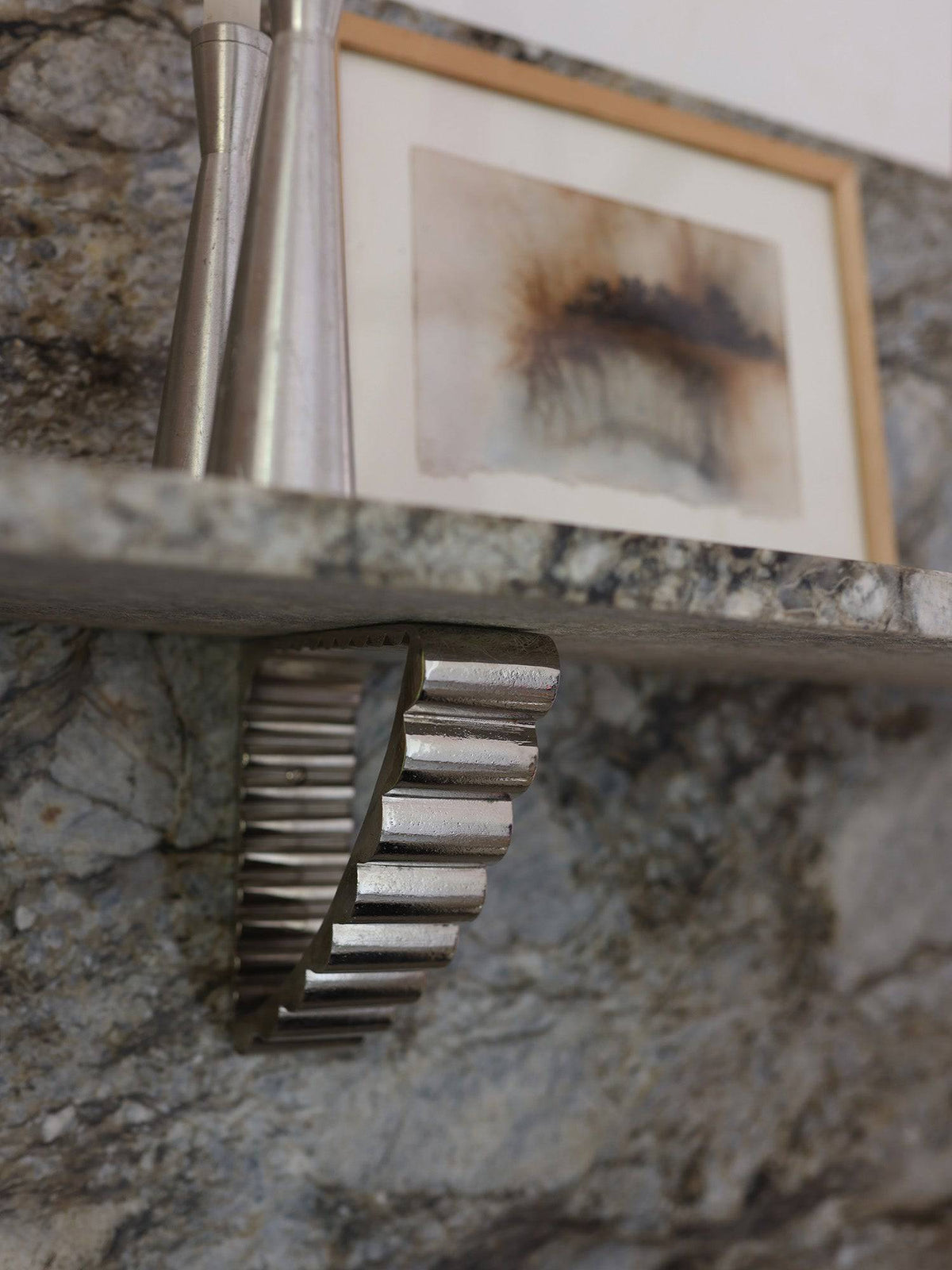 SHELF BRACKET SET OF 2 Forme N°32 in Nickel finish | Mi&Gei