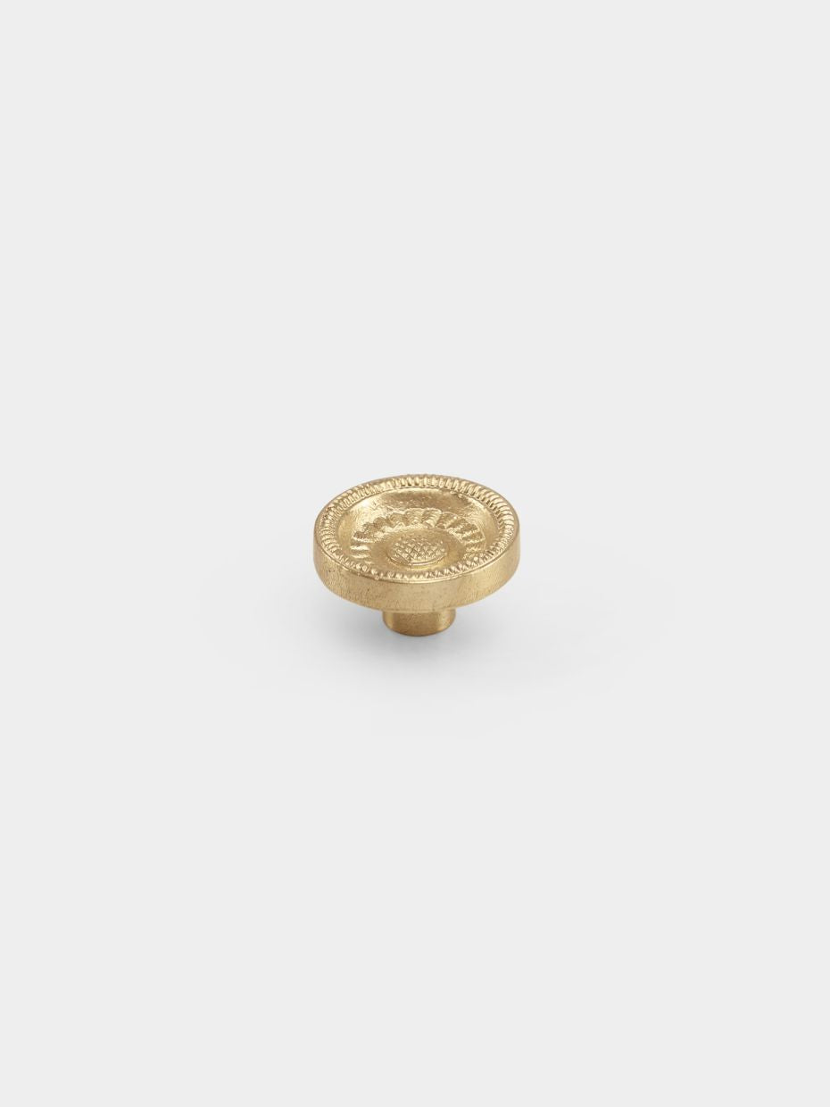 Bouton de meuble Empire en laiton massif