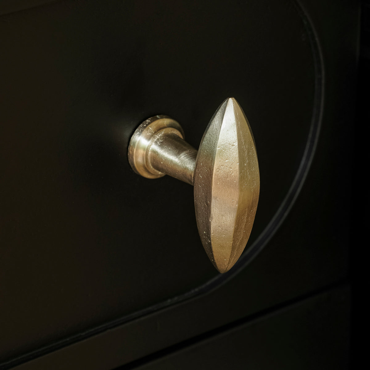 Art Deco French Brass Cabinet Knob · Large