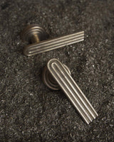 A top view of brass Finish passage door handle sets