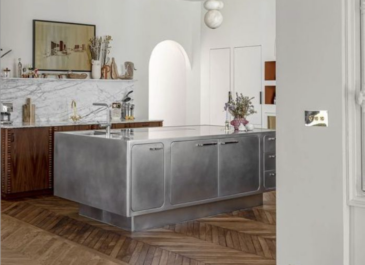 inox kitchen nickel pull