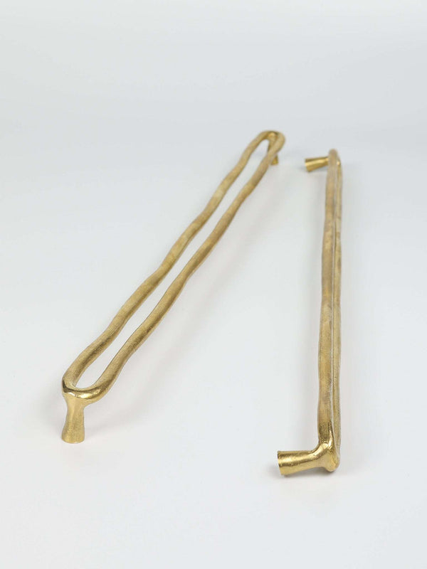 Two sets of the natural brass colored luxury closet pull bar