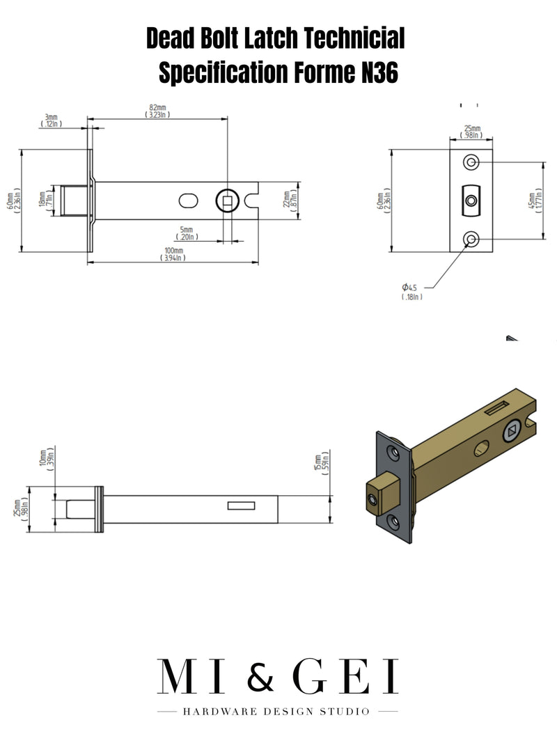Dead Bolt Latch Technical Specification