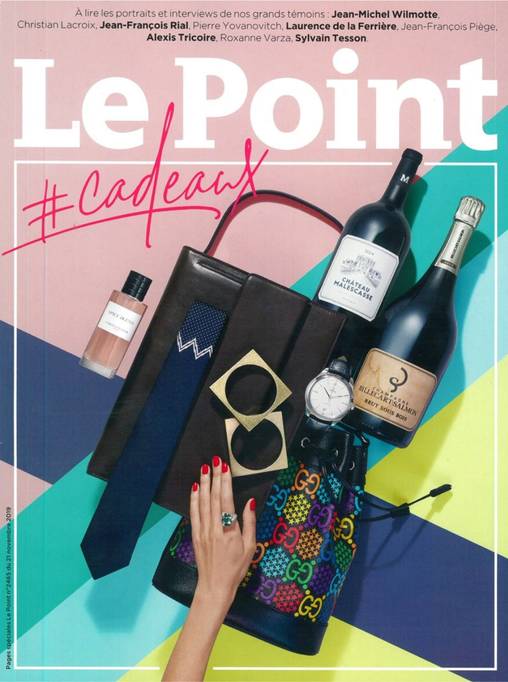 Magazine cover with 'Le Point' branding featuring Mi&Gei