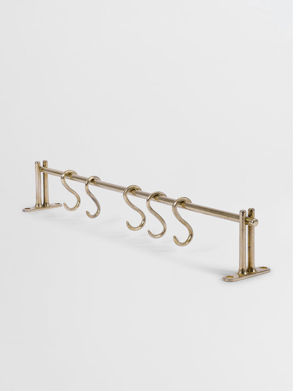 Kitchen Hanging rails Brass Finish with hooks