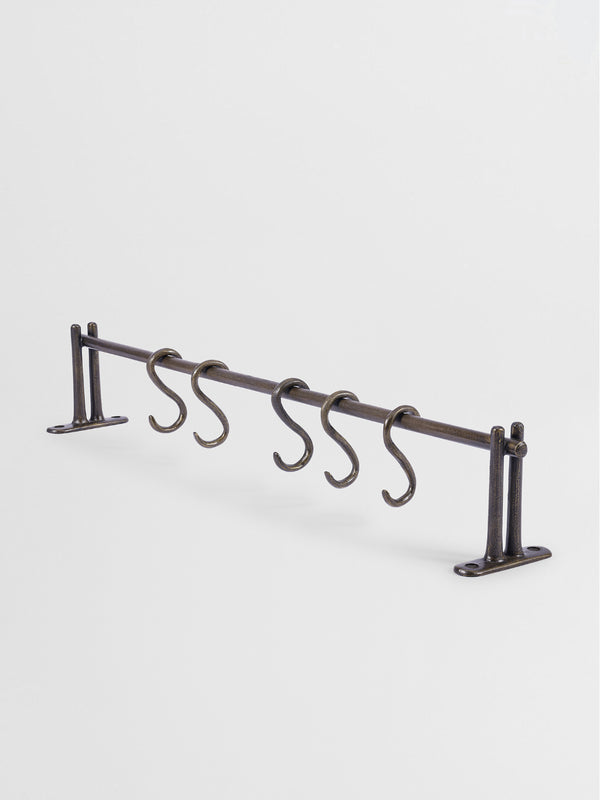Kitchen Hanging rails Brass Finish with hooks