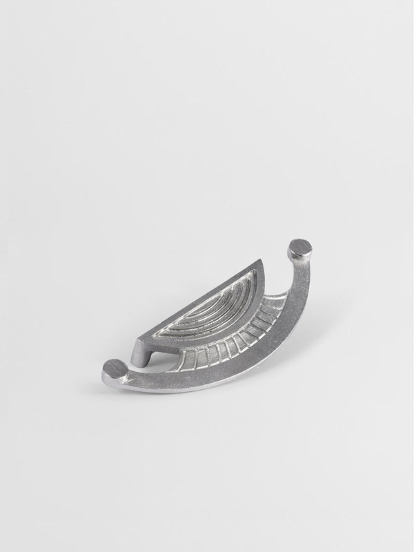 Right side view of the brass cabinet pull handle
