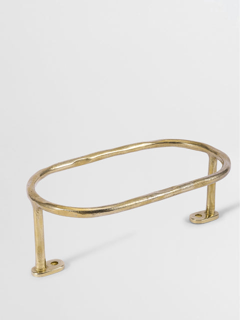 LUXURY HAND TOWEL HOLDER Forme N°11 in Brass finish — front view | Mi&Gei Hardware Design Studio