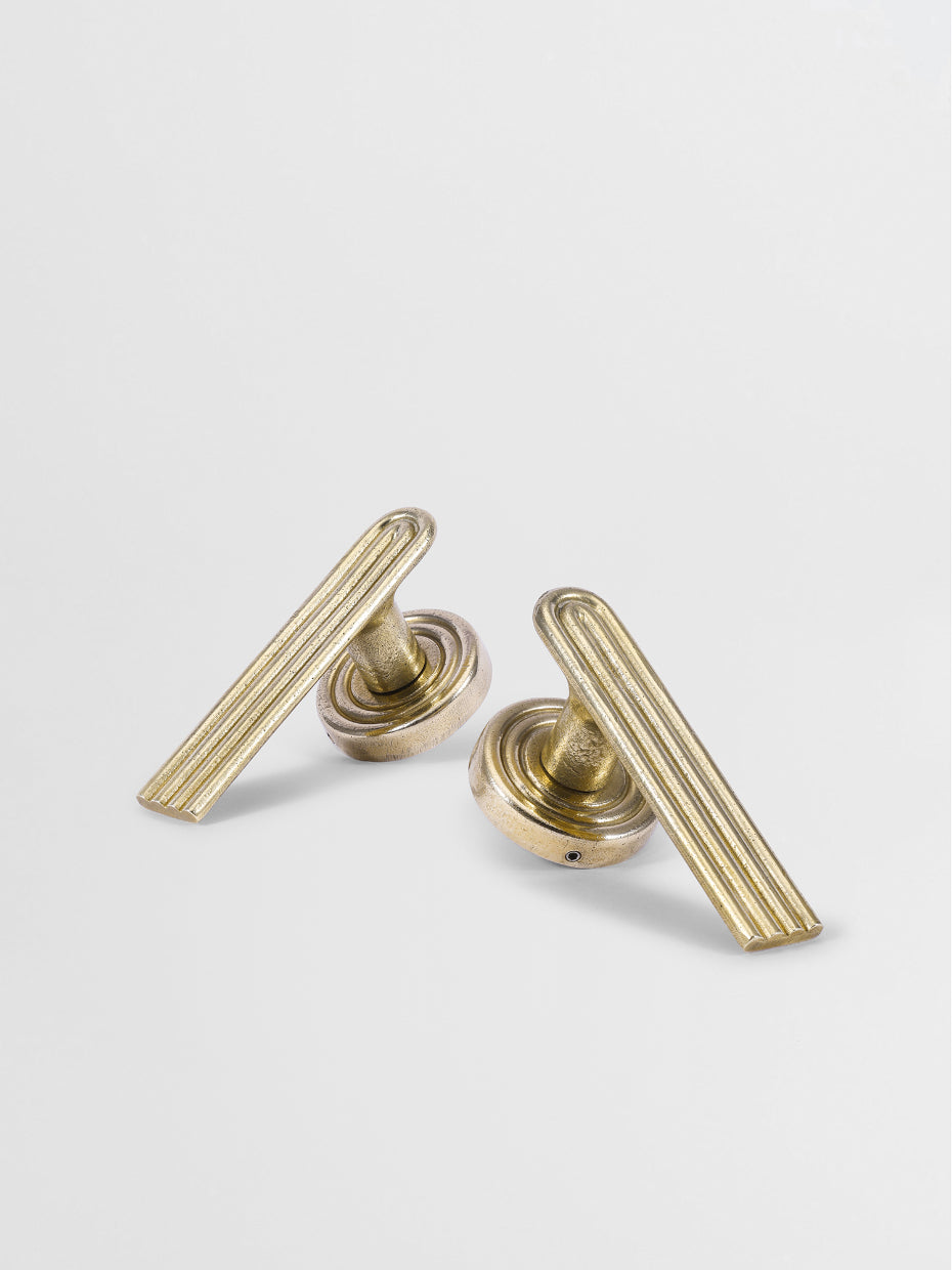 Solid Brass Interior Passage Door Handle Set