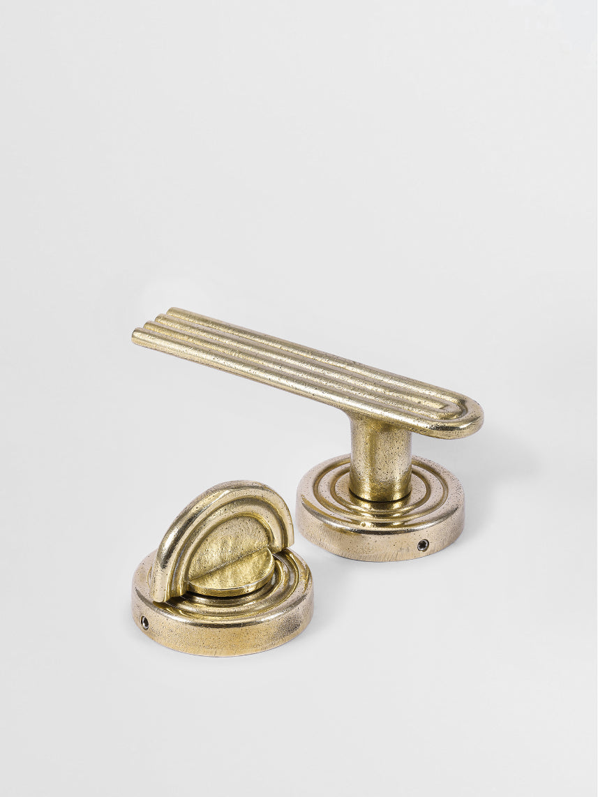 PRIVACY DOOR HANDLE SET Forme N°18 in Brass finish | Mi&Gei