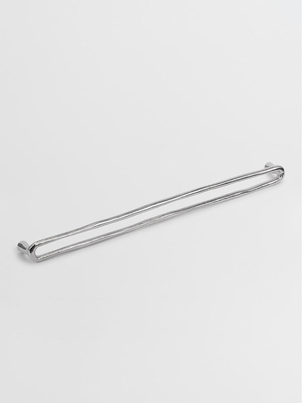 A left side view of the bronze finish kitchen pull bar handle