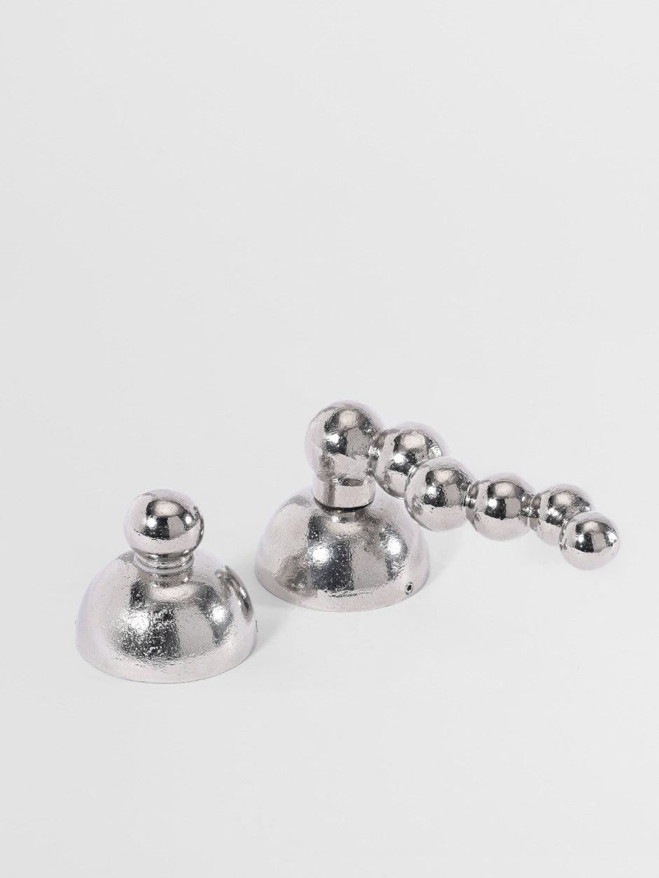 PRIVACY DOOR LEVER SET Forme N°25 in Nickel finish | Mi&Gei