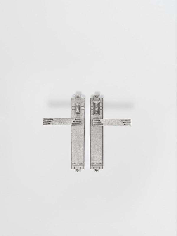 A large view of a natural brass Finish passage door lever