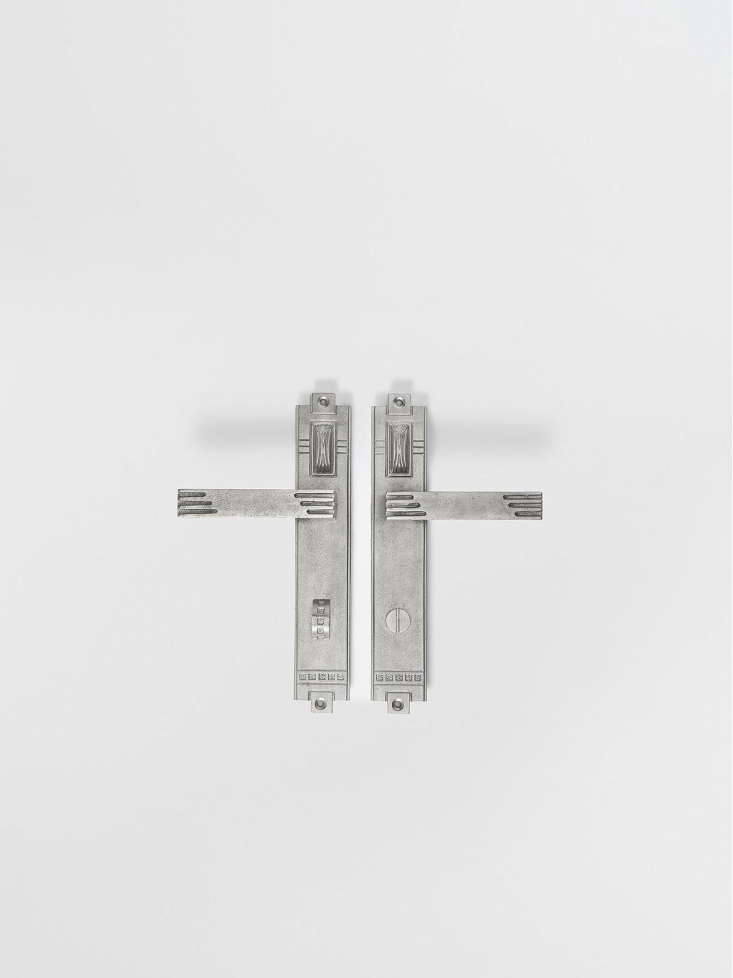 PRIVACY DOOR LEVER SET Forme N°27 in Nickel finish | Mi&Gei