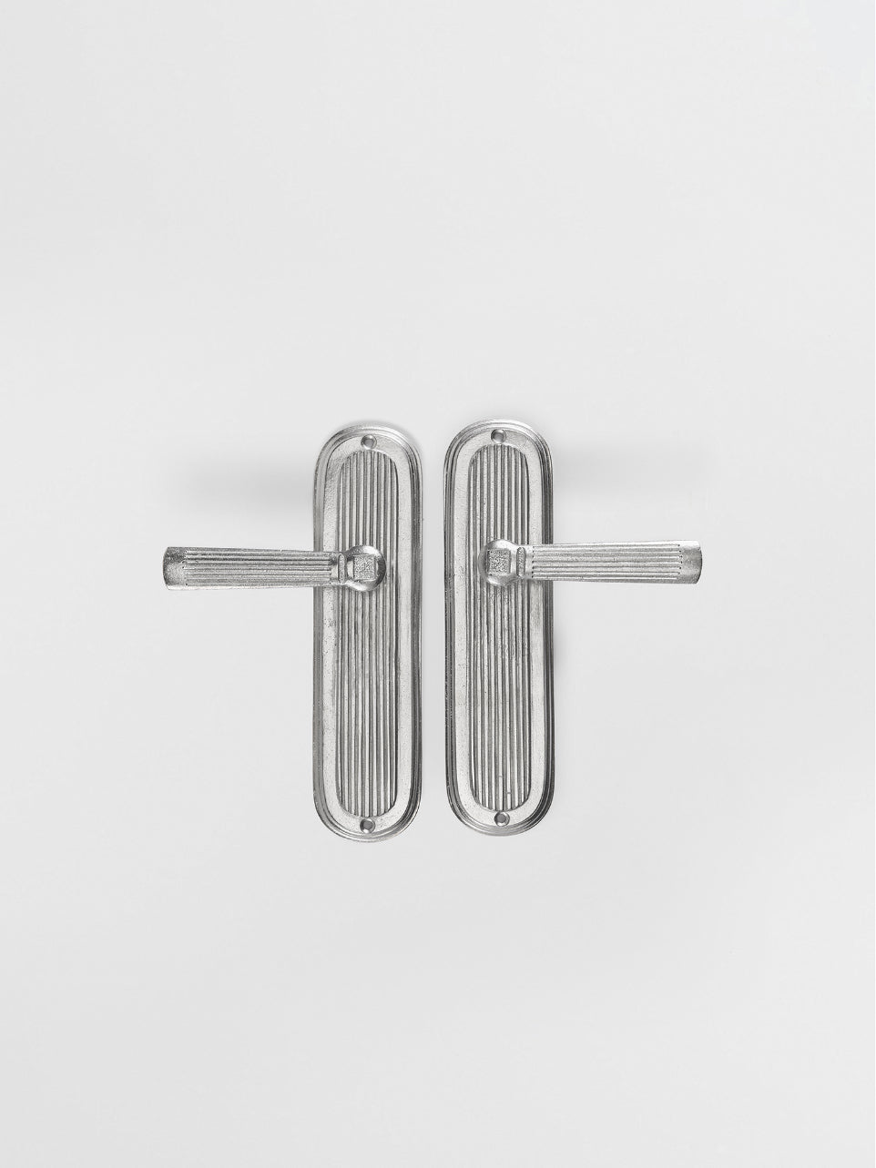 PASSAGE DOOR LEVER SET Forme N°28 in Nickel finish | Mi&Gei