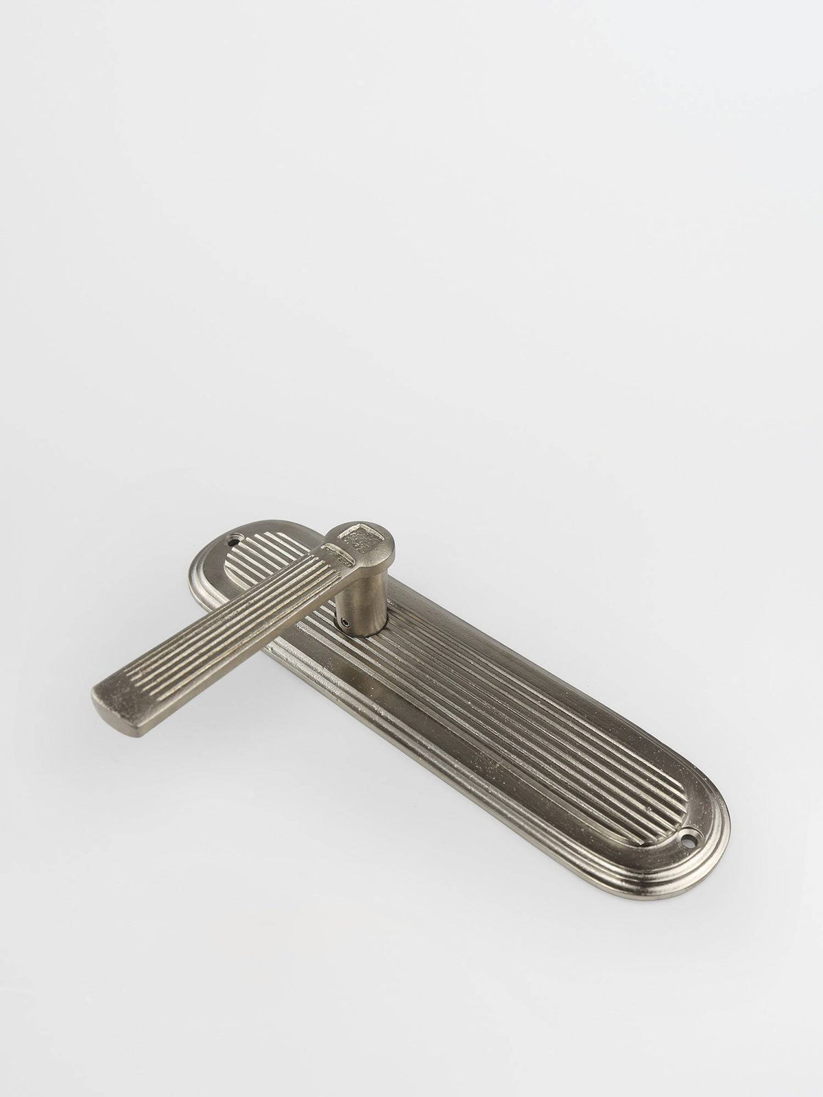 satin nickel dummy door handle left