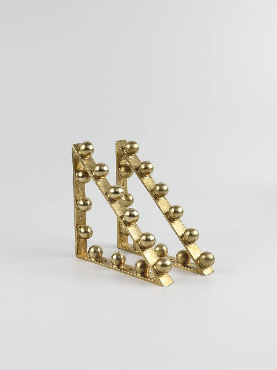 pair of Shelf Bracket Brass Finish