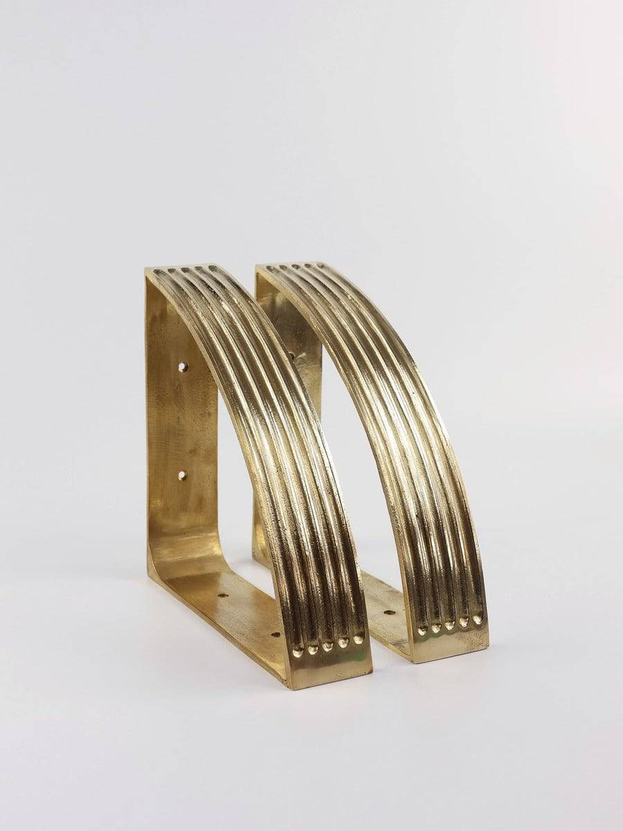 Shelf Bracket Set Of 2 Brass Finish