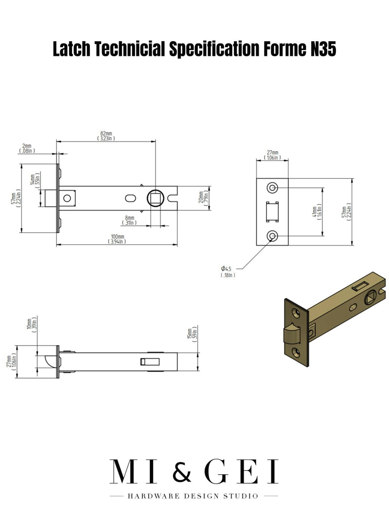 Tubular Spring Latch Mi&Gei Door Latch | Smooth and Easy Operation