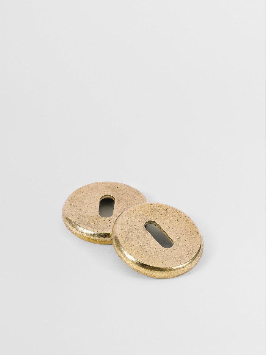 KEY ESCUTCHEON L - DOOR HANDLES N25 & N26 in Brass finish | Mi&Gei