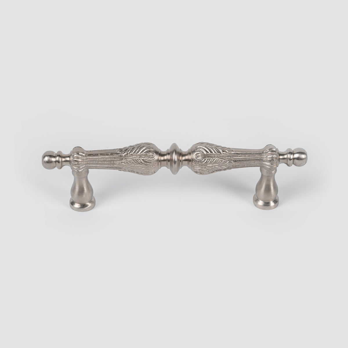 Louis XIV Solid Brass Pull | Le Pautre Style | Heritage Collection in Nickel finish — alternate angle | Mi&Gei Hardware De...