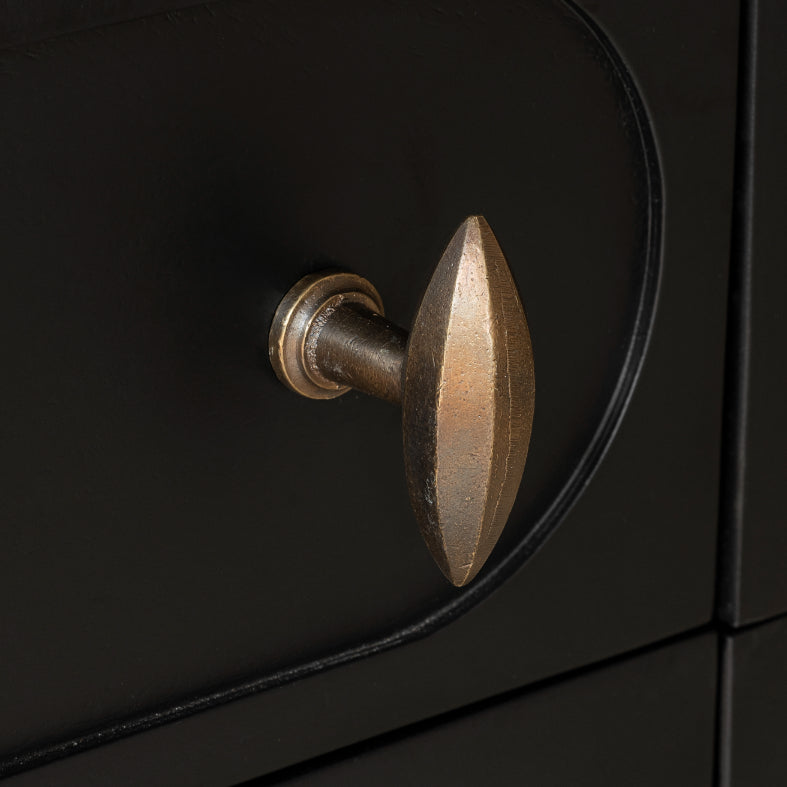 Petit bouton de meuble Art déco français en laiton