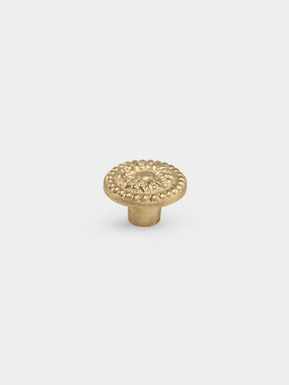 Art Nouveau French Brass Cabinet Knob · Medium