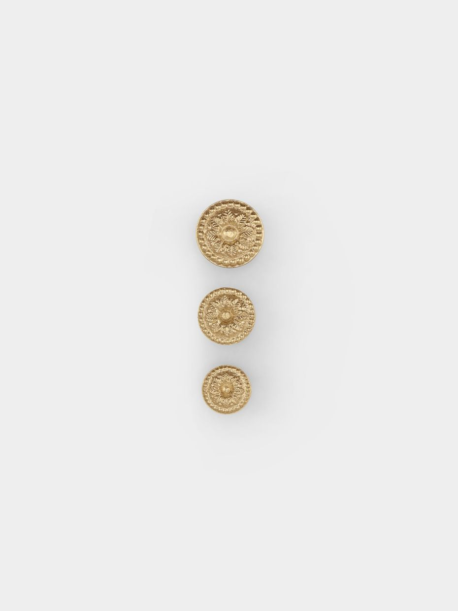 Petit bouton de meuble Art nouveau français en laiton