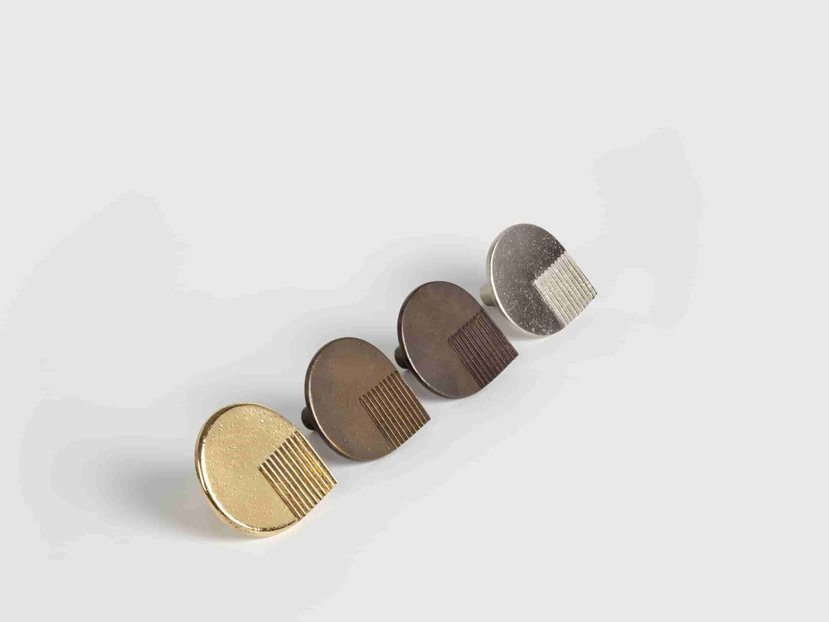 Four sets of natural brass, bronze, carbon black, satin nickel curtain tiebacks collections